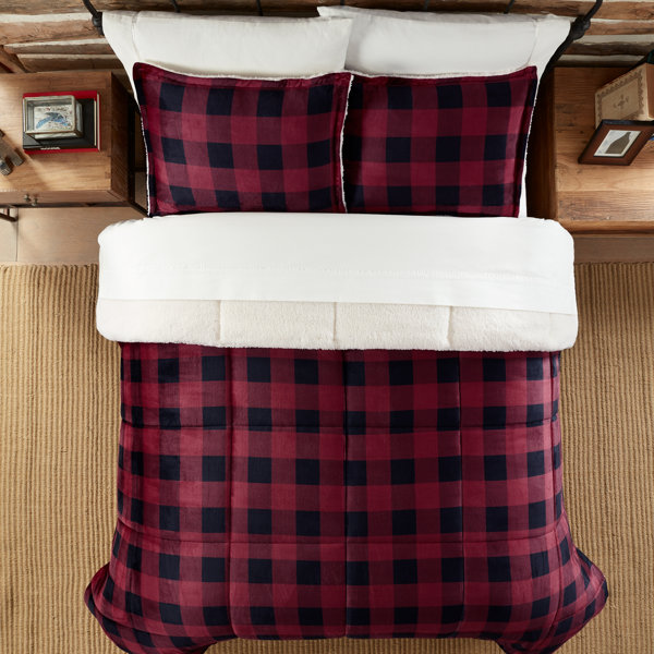 Serta Cozy Plush Buffalo Plaid Comforter Set & Reviews Wayfair